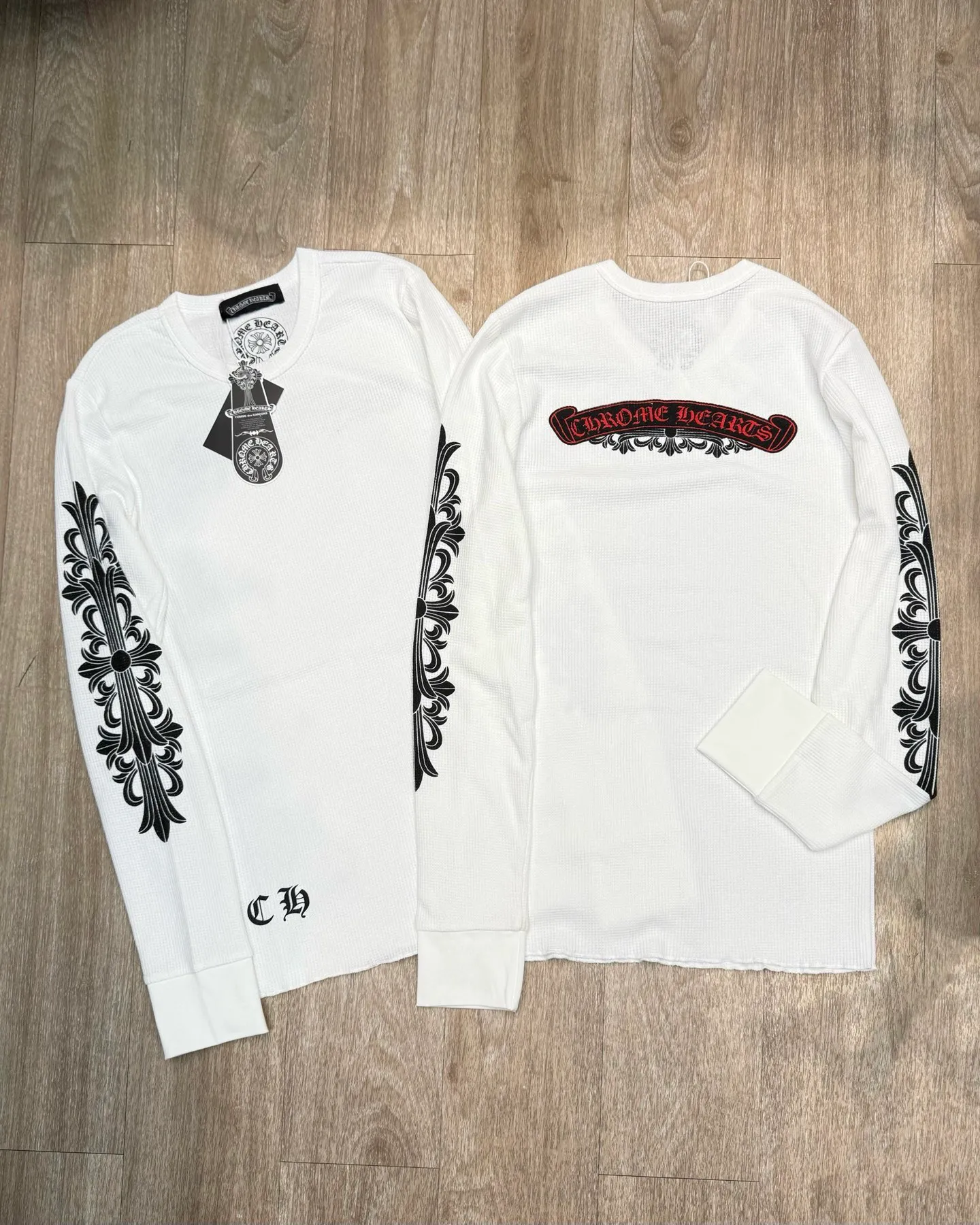 P198 Chrome Heart•🇺🇸American luxury brand 25ss early autumn long-sleeved bottoming shirt ✅✅✅Ready stock Focus on quality Feel free to compare Size: S M L Color: White